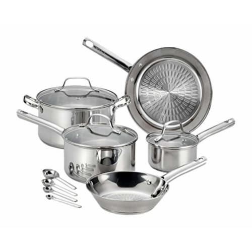 T-FAL E760SC 12-Piece Performa Stainless Steel Cookware Set, Silver (0 Silver) E760SC64