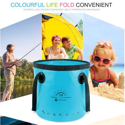 10L Water Storage Bag Waterproof Collapsible Bucket Multifunction Camping Bucket Bag Lightweight for Travel Fishing Boating