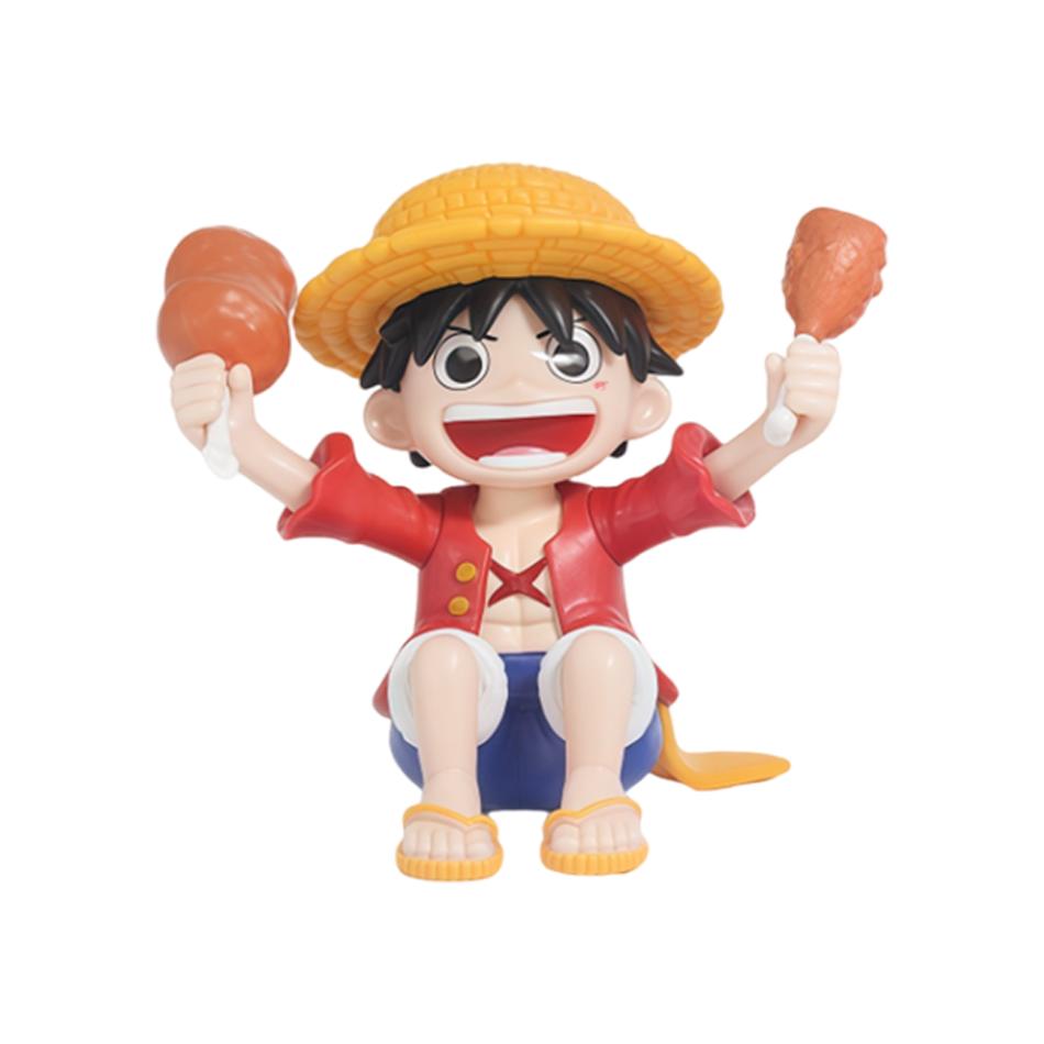 1-8Pcs One Piece Q Edition Doll Food Series Cute Luffy Zoro Ace Sanji Yamato Model Cartoon Collect Car Desk Decoration Toy Gift