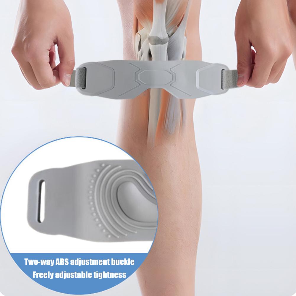 1 Pair Adjustable Patella Knee Strap Silicone Support Band for Pain Relief Breathable Sports Knee Brace for Running/Basketball/Fitness