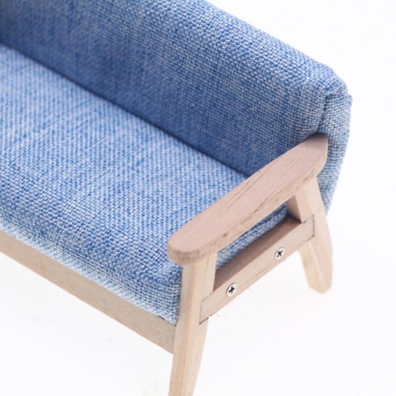 Dollhouses Loveseat Single Sofa Couch Handcrafted Miniature Decors For DIY Toy House Accessories