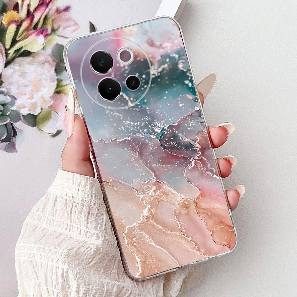 For Vivo V40 Lite 5G Case Transparent Silicone Soft TPU Back Cover Lovely Heart Case For Vivo V40Lite 5G V2341 Shockproof Bumper