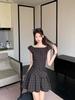 Women's Summer Sweet & Spicy Plaid A-Line Dress: Waist-Cinching, Pleated, Retro Style