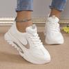 Women's Spring-Autumn Breathable Mesh Thick-Soled Dad Sports Shoes, Versatile Height-Increasing Casual Footwear For Students.