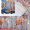 Flat Printing Window Drapes Floating Floral Dreamscape Digital Printed Polyester Family Party Use Event Curtains Set Of 2 Made