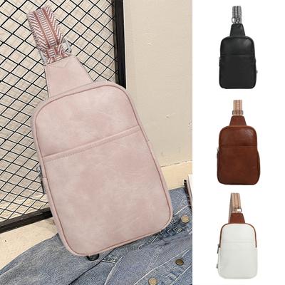 Crossbody Fanny Pack with Zipper Large Capacity Wear Resistant Faux Leather Small Sling Bag Chest Bag for Women