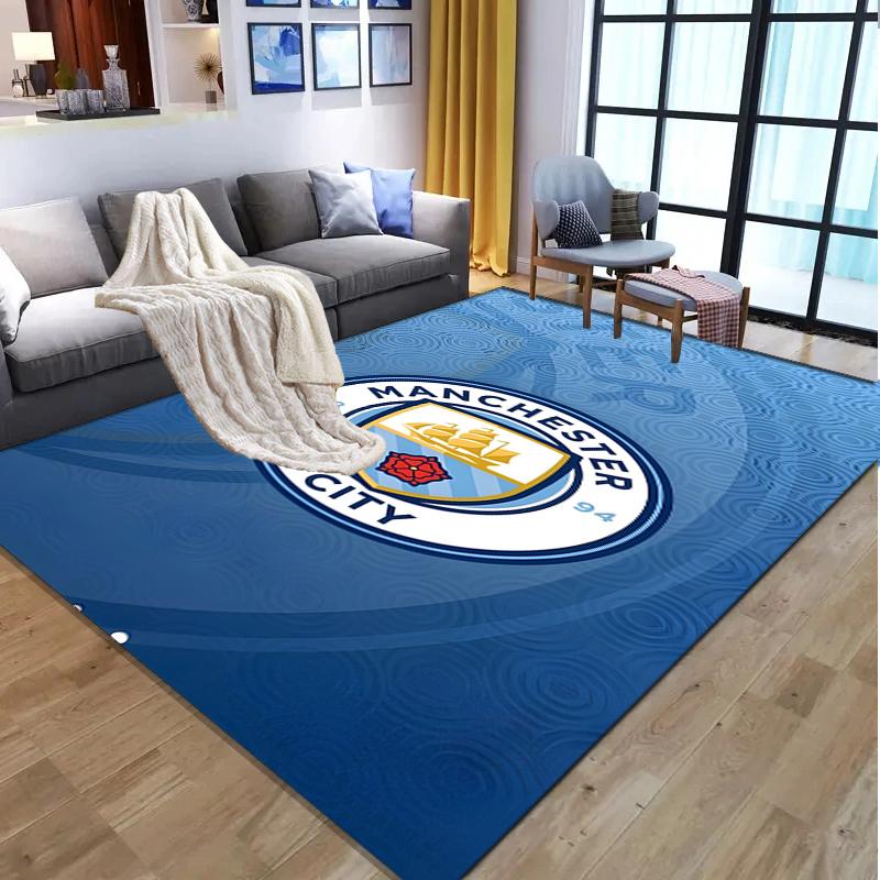 Football team City FC Pattern Rug, Indoor/Outdoor Mat, for Picnic, Gameroom, Bedroom, Office, Living Room, Home Decor Carpet, Birthday Gift
