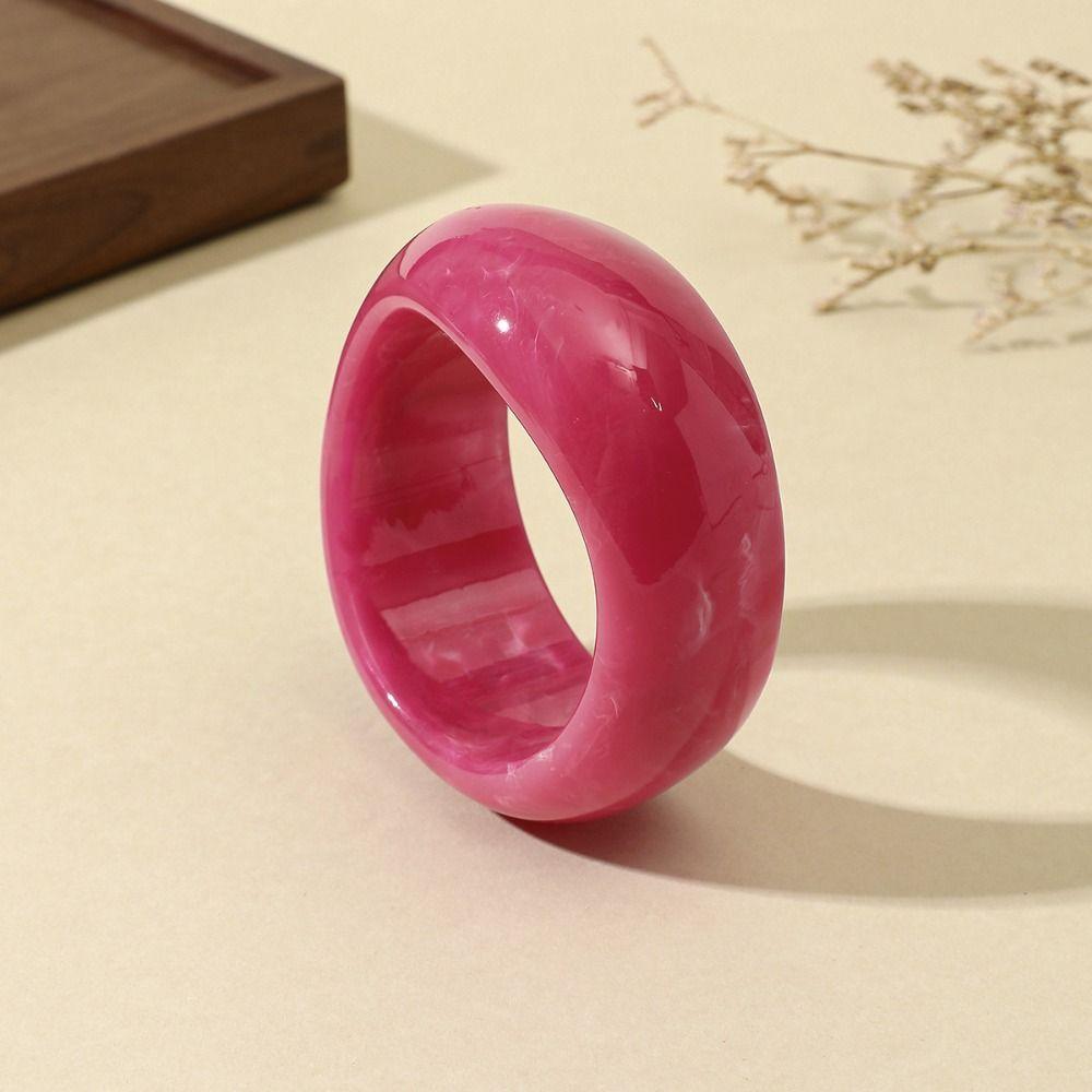 Minority Design Irregular Wide Bracelet Dopamine Geometric Hand Ring Simple Acrylic Bangle  Women