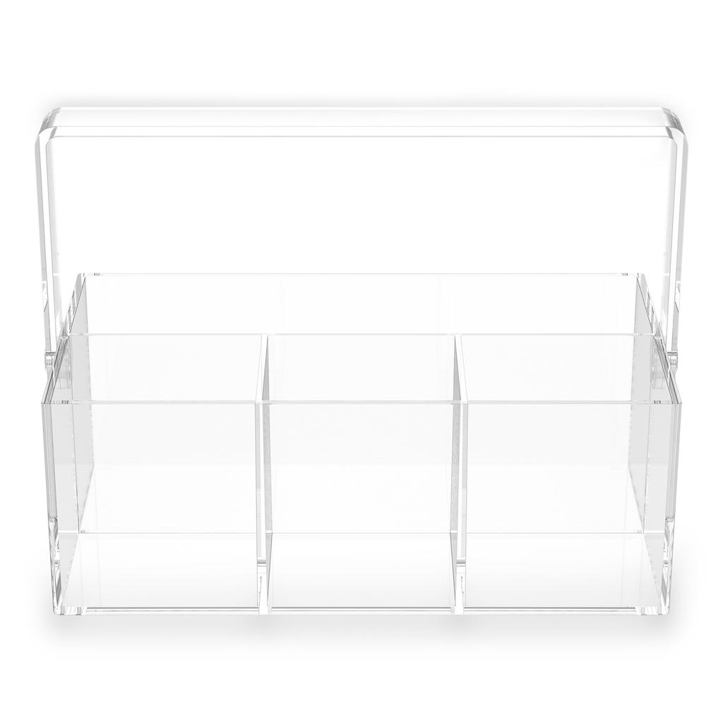 Acrylic Cutlery Holder Kitchen Silverware Organizer with Handle and 4 Compartments Cutlery chopstick Forks Spoons Storage Picnic