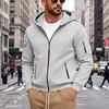 Men's Hoodie Zip Up Fleece Jacket Side Pockets Loose Fit Casual Sports Sweatshirt Big Size