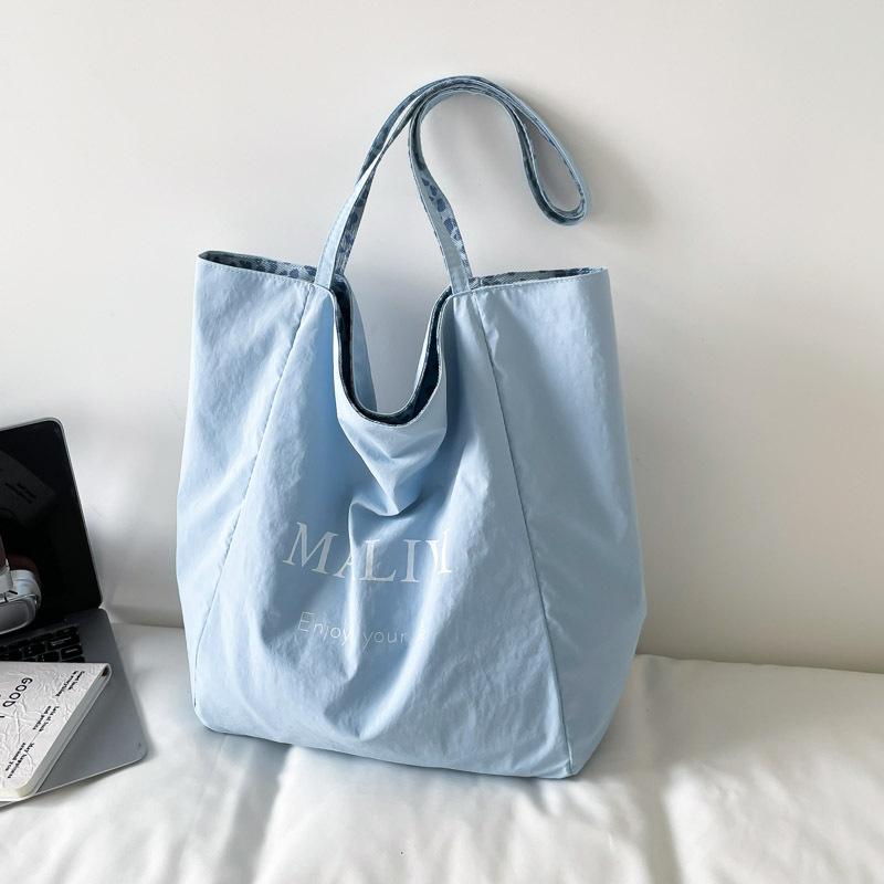 

2025 autumn new cloth bag women s niche large-capacity lazy wind tote bag student leisure shopping bag синий