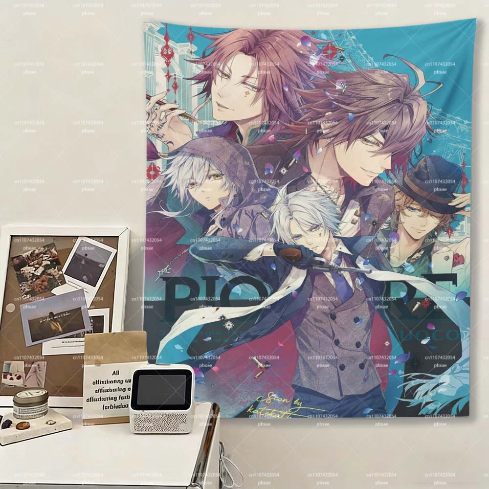 

Piofiore no Bansho Anime Wall Tapestry Otome Game Character Hanging Soft Polyester Decor for Bedroom Dorm Fan Rooms 74x94cm(29x37in)