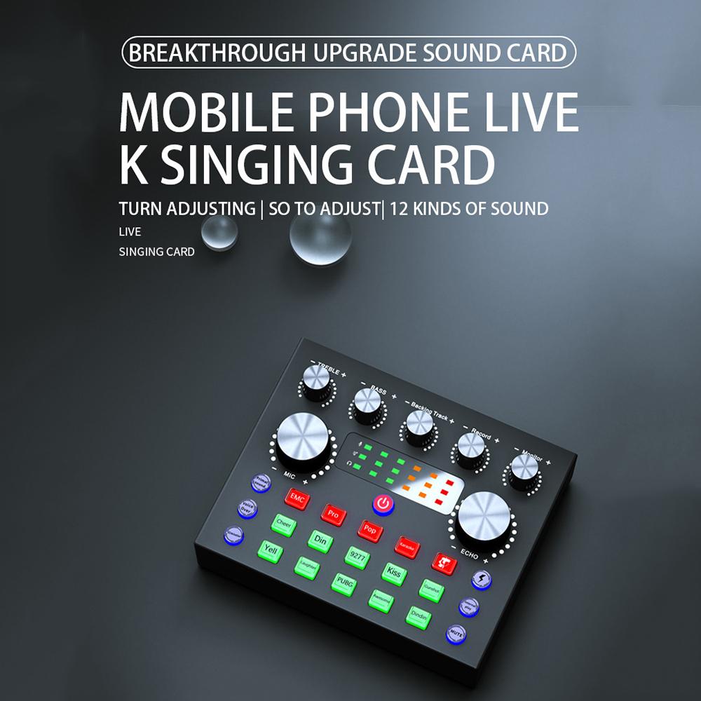 Mini Bluetooth Audio Music Mixer Sound Card Set Mixing Console Amplifier Studio