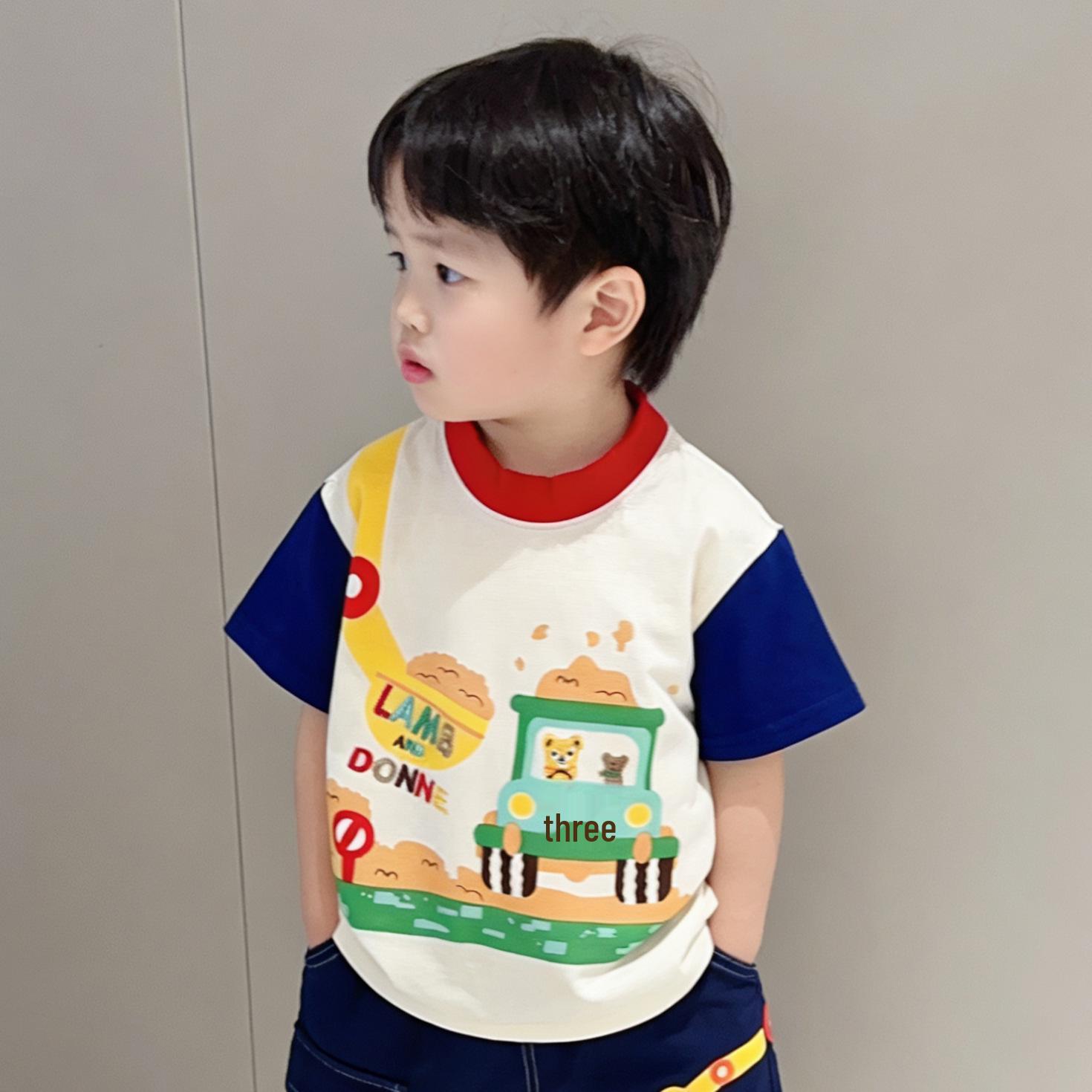 Boys  2026 Summer Short-Sleeve T-shirt - Medium & Small Sizes 110cm