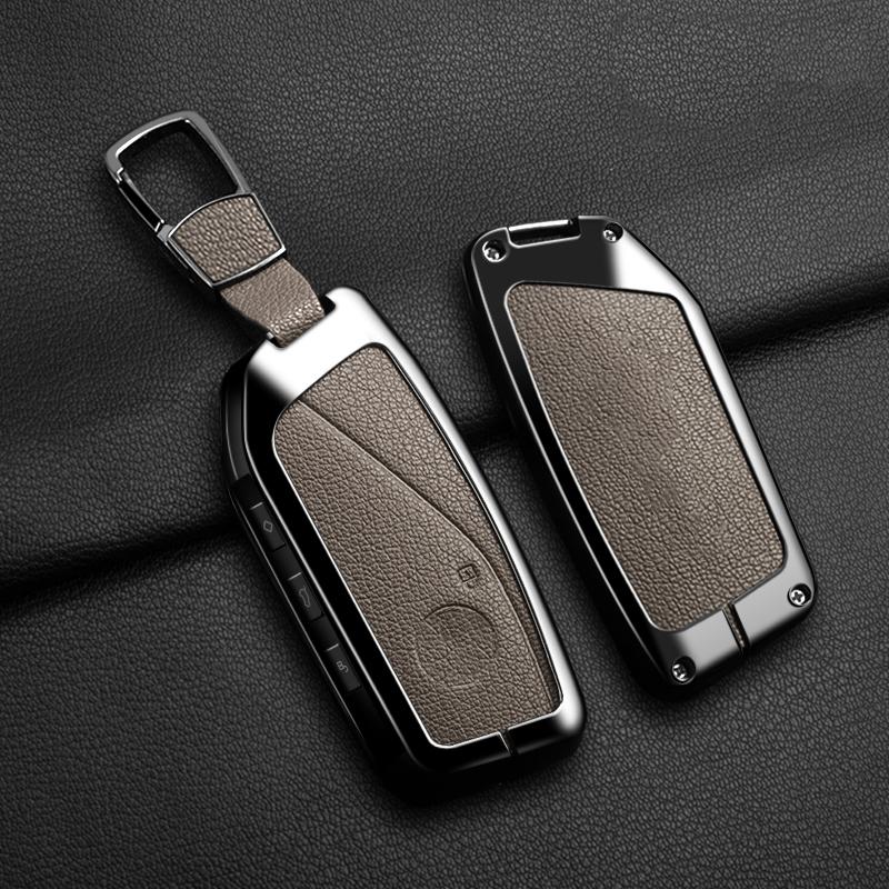 Goat Leather Zinc Alloy Car Key Case for BMW 740Li U06 G81 M3 X1 U11 X7 X5 G05 LCI G09 I7 G70 IX40 XM G60 Series Car Key Box