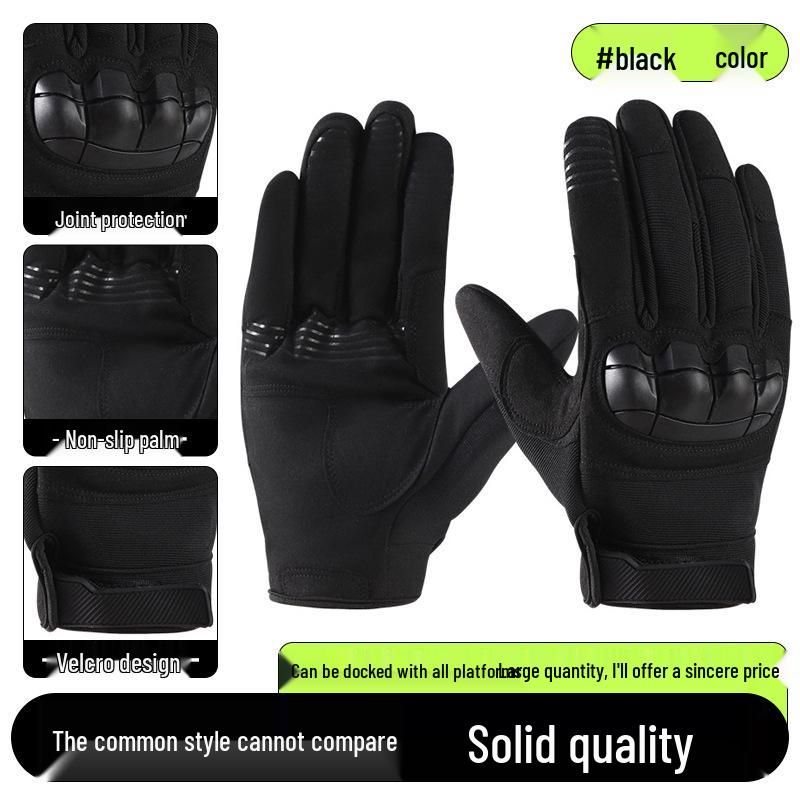 Men's Full-Finger Outdoor Tactical Gloves - Cut-Resistant, Wear-Resistant for Motorcycle Riding & Combat
