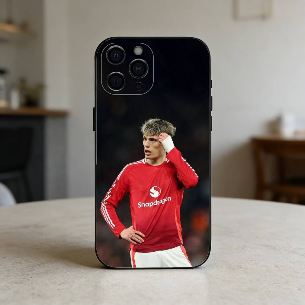 Футбольный чехол для телефона Alejandro Garnacho для iPhone 17,16,15,14,13,12,11 Plus,Pro,Max,Mini Силиконовый черный Мягкая крышка iPhone15pro