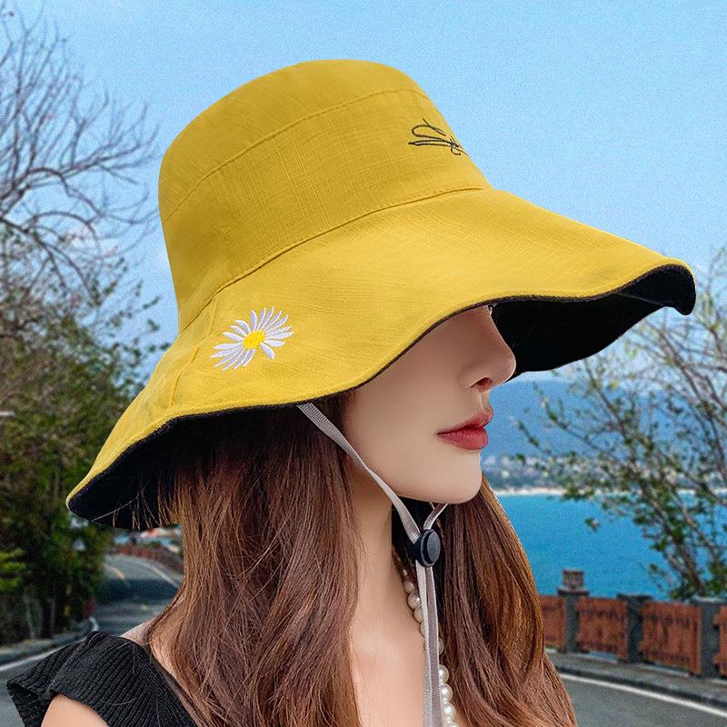 Women's Summer Sun Protection Hat with Large Brim and Face Covering