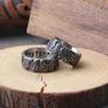 Neu eingetroffen: Wikinger-Rundring aus Edelstahl mit Runenmotiv – Vintage-Schmuck, einzigartiges Design