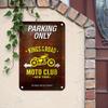 Parking Only Motorcycle Club Metal Sign D Flat New York Wall Art Outdoor Decoration Unframed X Inch Gift