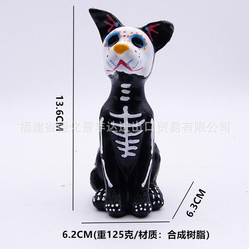 Direct Halloween Resin Crafts Ghost Festival Ornaments Cute Little Flower Cat Dog Ornament Dead Man's Day Gifts