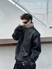 Men's High Street Trendy PU Leather Plaid Jacket - Autumn/Winter Short Casual Style