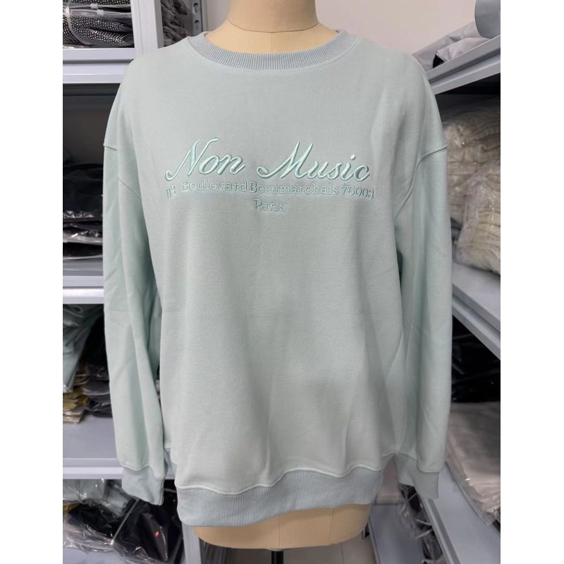 

Худи в западном стиле, универсальное, модное, с вышивкой букв, дизайнерское, топ, алфавит, вышитый топ Blue S