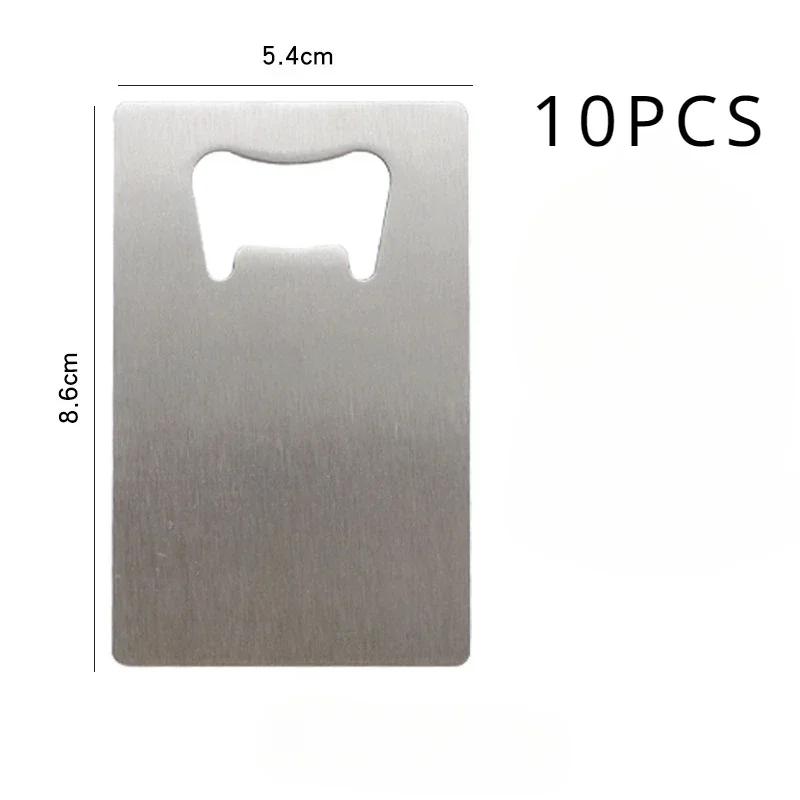 1/10pcs Stainless Steel Beer Bottle Opener for Wallet Pocket Can Be Carved for Restaurants Bars DIY Wedding Favor Gift