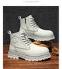 New Cool Men Women Cow Leather Boots Street High Top Casual Shoes Warm Plush Ankle Boots