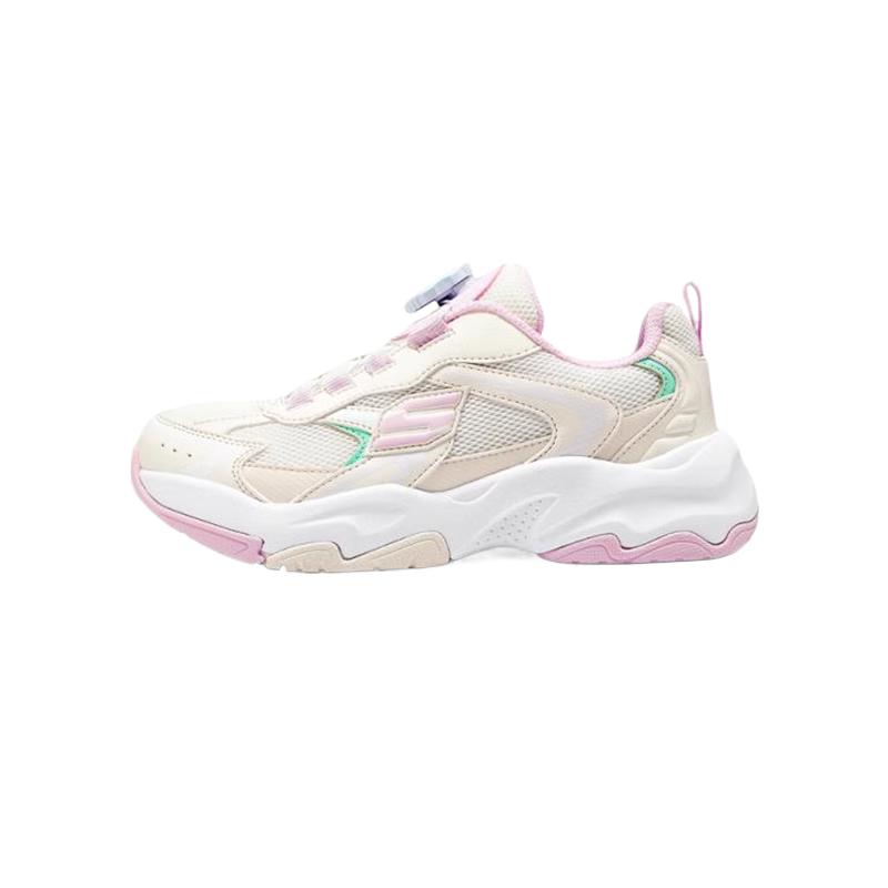 Skechers Girls Comfortable Versatile Simple Fashion Kids Training Shoes Kids sneaker Pink 303946L-NAT 27.5