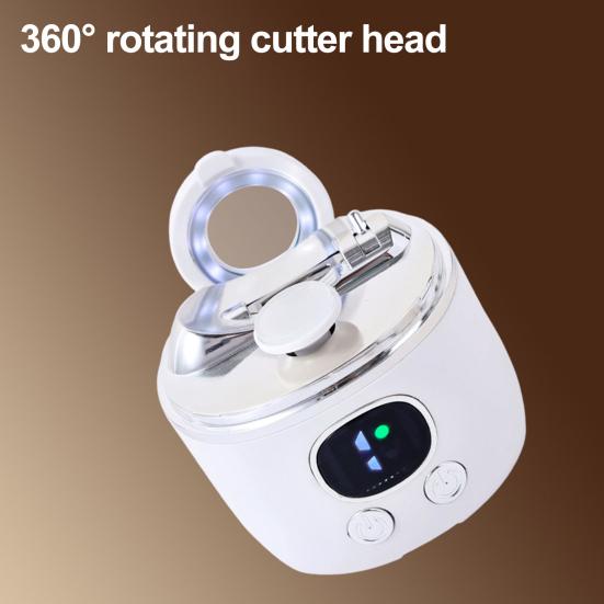 Tăietor de unghii electric cu afișaj LCD, 3 viteze, trimmer automat de unghii cu LED, reîncărcabil, pentru bebeluși, copii, adulți, vârstnici, tăietor și polizor pentru unghiile de la picioare și mâini