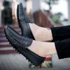 Fashion Male Leather Lazy Outdoor Shoes Male Walking Flats Men's Comfortable Soft Sole Loafers Men High Quality Slip-On Casual Shoes