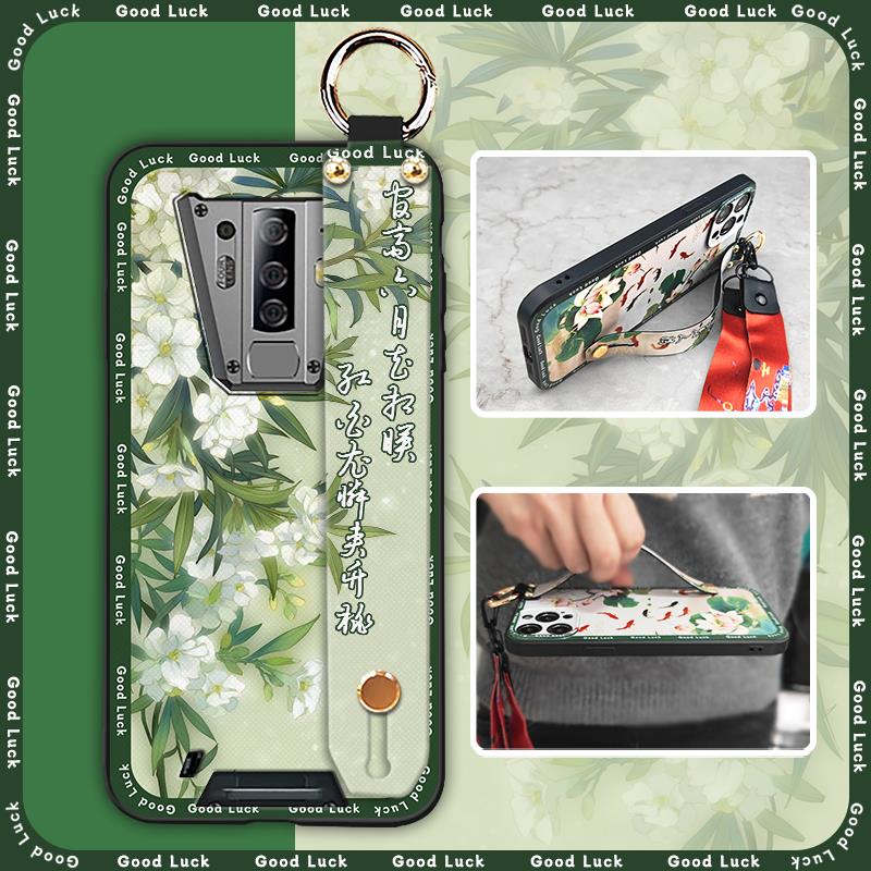 Phone Holder Anti-dust Phone Case For Blackview BV6900 Kickstand Ring Lanyard Durable Dirt-resistant Wristband Soft Case