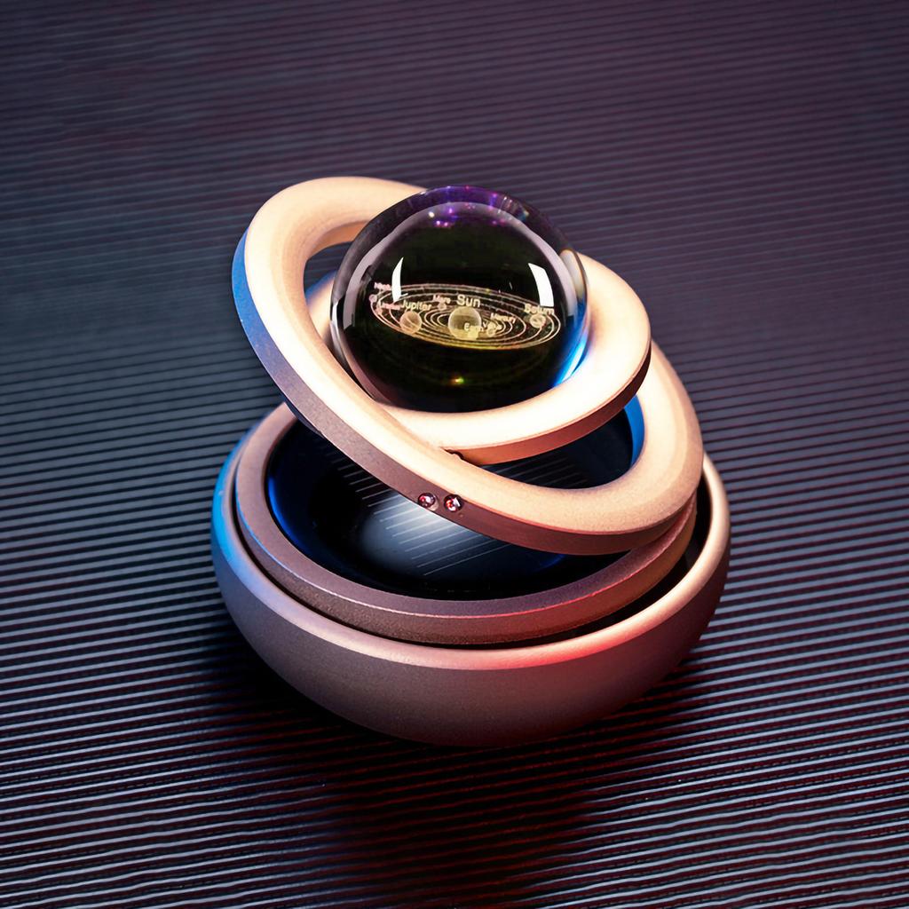 Car Perfume Pendant Galaxy Design Long Lasting Fragrance Solar Energy Rotating Car Aromatherapy Diff