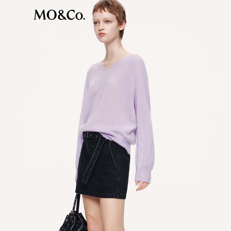 MO&Co. Women's V-Neck Loose Knit Sweater
