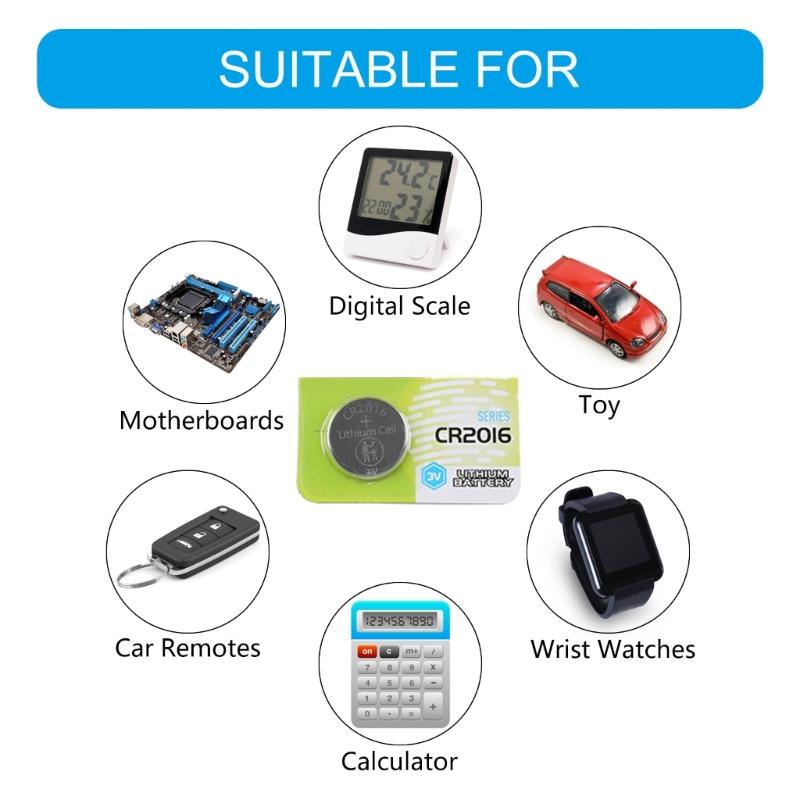 Pack Of 5/10 CR2016 3V Lithium Coin Cell Batteries CR2016 Batteries For Watches Calculators Reliable Power Supply