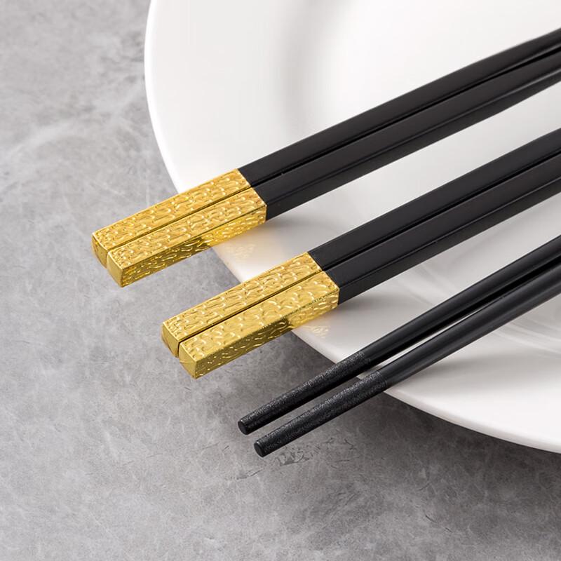 Premium Gold Head Alloy Chopsticks Set