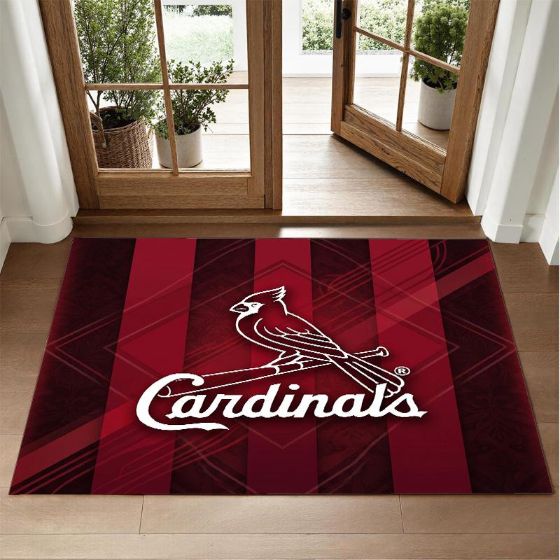 St. Louis Cardinals Design Crystal Velvet Rug Soft Decorative Mat for Bedroom Entrance