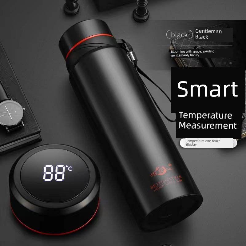 304 Stainless Steel Large-Capacity Thermos Cup, Smart Portable Outdoor Fitness Business Tea Cup, Sports Water Bottle
