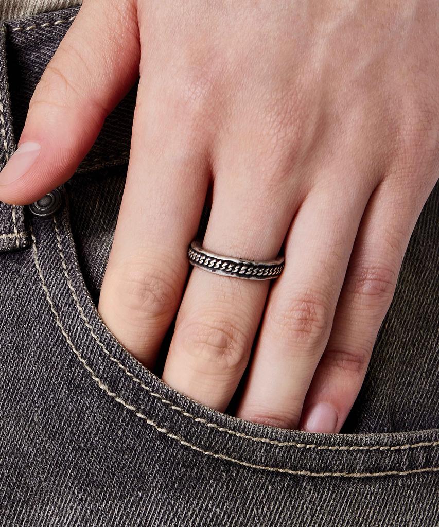 Maz Antique Curved Chain Open Ring
