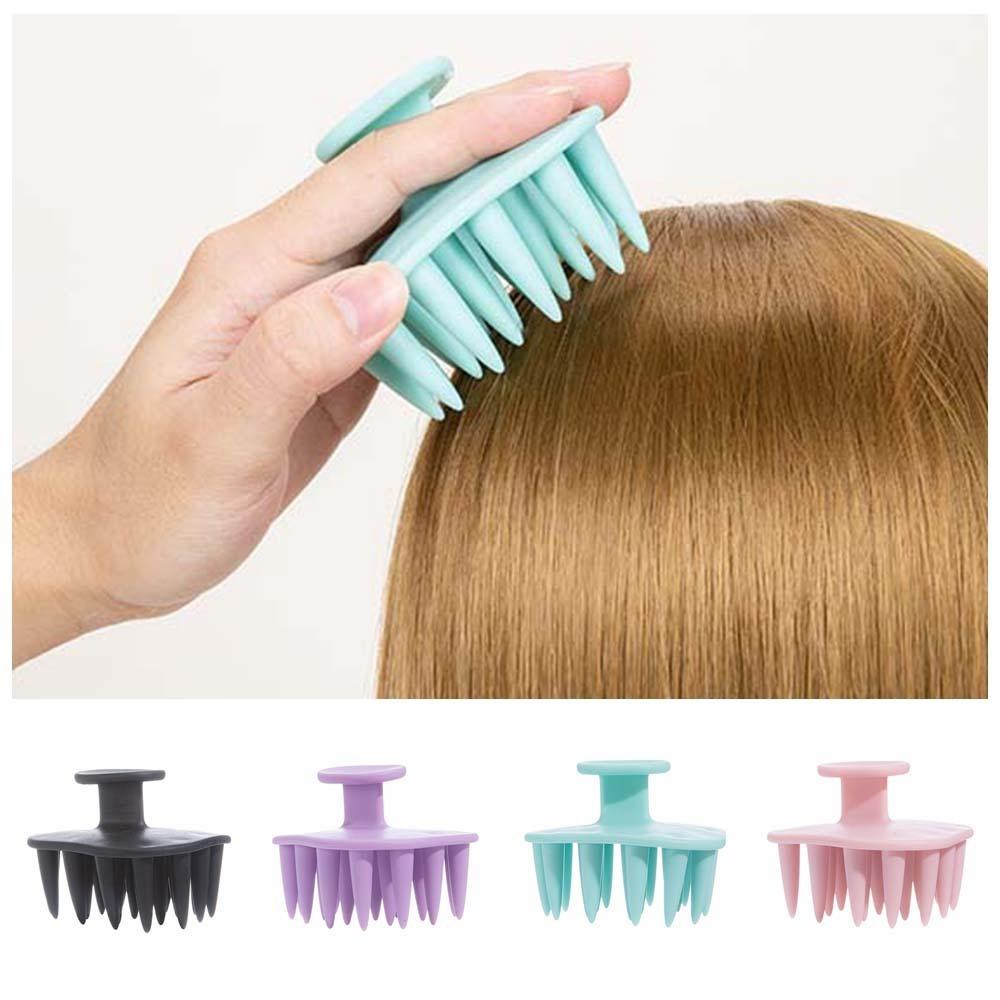 

Triangle Shampoo Comb Hairdressing Tool Head Scalp Massage Comb Hair Washing Brush Household розовый
