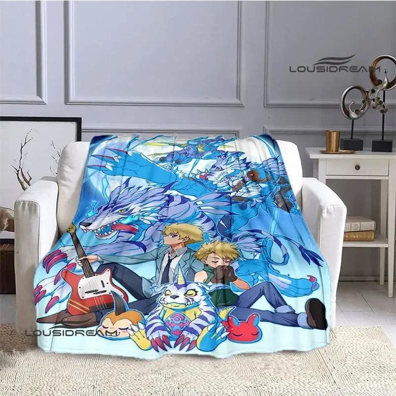 Coperta stampata cartone animato Digimon Coperta in flanella Coperta calda coperta da picnic Coperta da casa da viaggio fodere per letto Regalo di compleanno