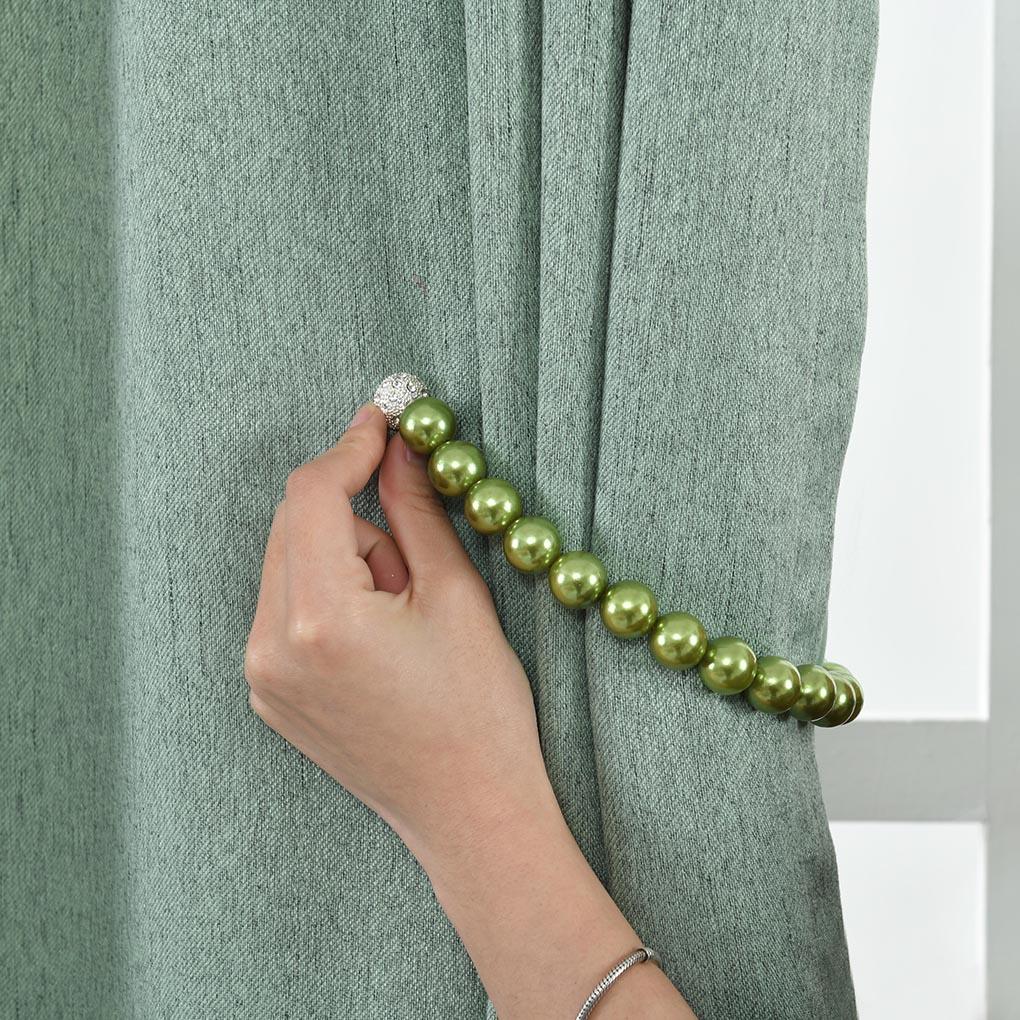1X Magnetic Curtain Tiebacks Pearl Curtain Buckle Beaded Sparkle Hold Back Decor