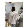 VAYLA Spring Winter Hairy Shaggy Soft Thick Warm Faux Fur Coat Women with Hood Fluffy Jacket Fake 2 Piece Clothes