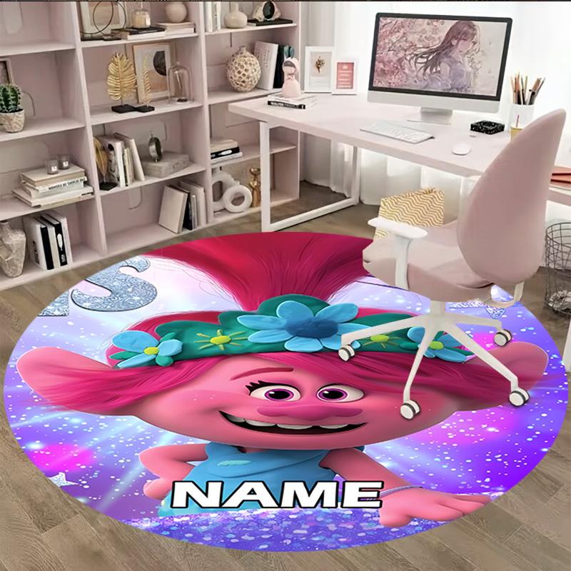 Customizable T-Trolls3 Round Non-Slip Carpet - Ideal for Garden, Picnic, Office, Perfect for Decoration, Suitable For All Seasons