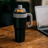 Straw Thermos Cup Ceramic Liner Insulated Tumbler Cold Ice Travel Mug  Outdoor Camping