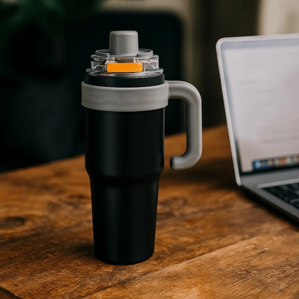 Straw Thermos Cup Ceramic Liner Insulated Tumbler Cold Ice Travel Mug  Outdoor Camping