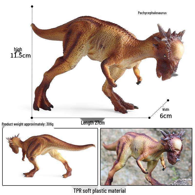 Kids Jurassic Dinosaur Toy Model: Pachycephalosaurus, Stygimoloch & T-Rex.
