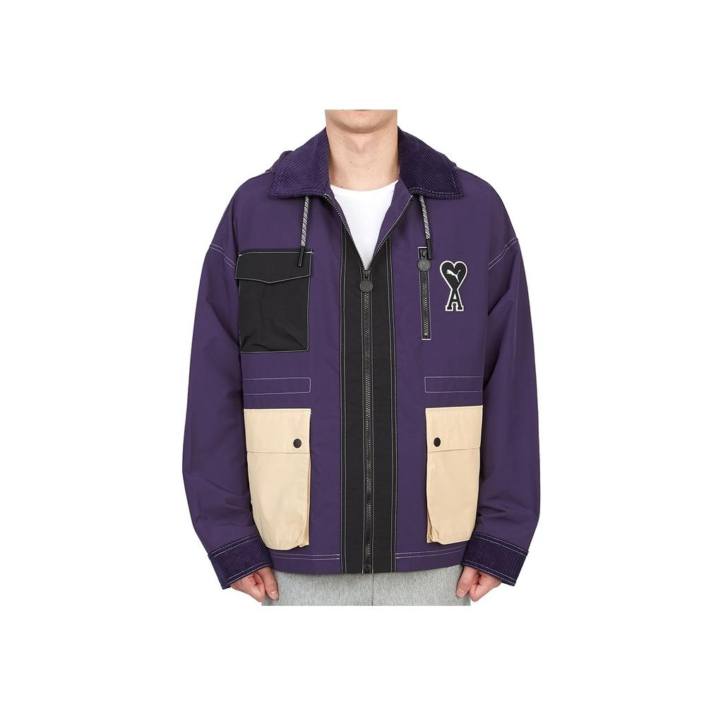 Puma X Ami Vevd Jakke Dyp Plomme Unisex Streetwear 535990-89