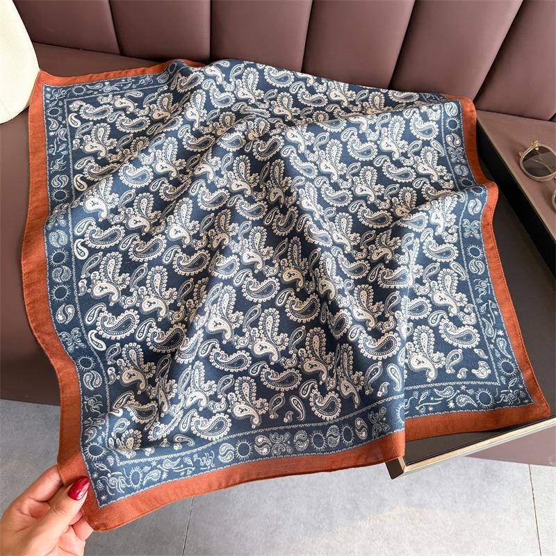 New Cashew Print Female Neck Scarf Cotton Linen Feeling Women Hair Scarves Foulard Head Band Shawls Wraps Neckerchief Bandana